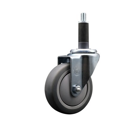 Service Caster 4'' SS Thermoplastic Rubber Wheel Swivel 1'' Expanding Stem Caster SCC-SSEX20S414-TPRB-1